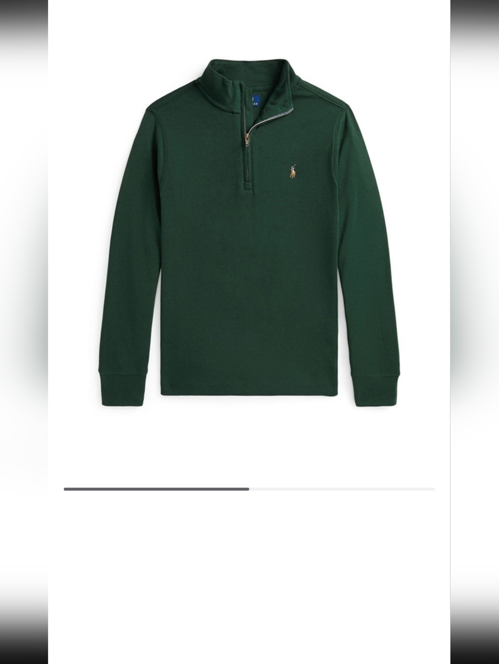 Boys Polo by Ralph Lauren Dark Green Half-Zip Light Weight Shirt